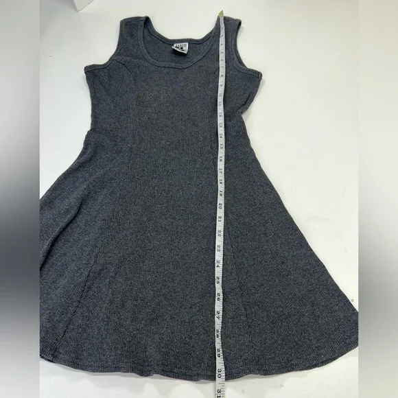 Vintage 90s Zaloni by Jalate Ribbed Tank Swing Dress Size Small Gray - Picture 8 of 13